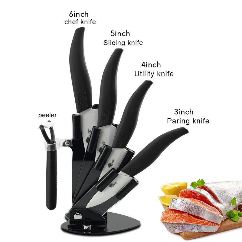 6 Piece Ceramic Knife Set With Holder