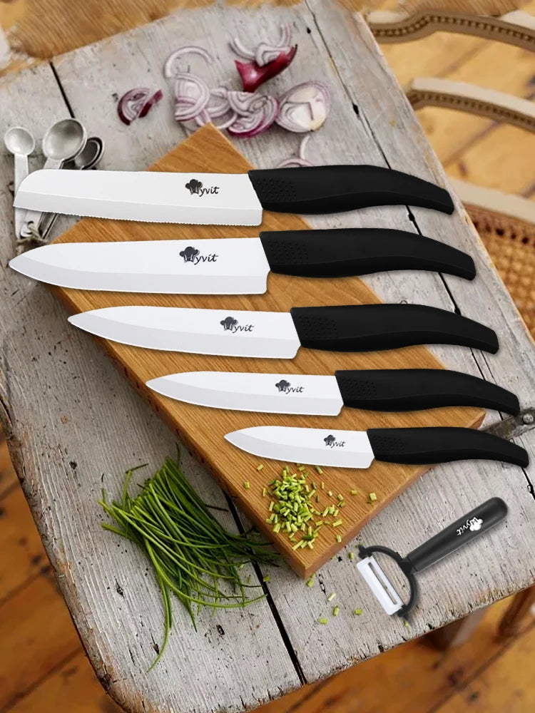 6 Piece Ceramic Knife Set With Holder